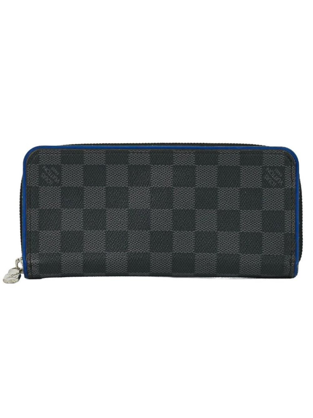 Louis Vuitton LV Zippy Wallet Vertical Damier Graphite Black Gray Blue Bitton
